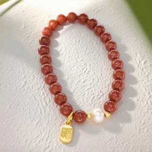 D47 Bead Bracelet: Cinnabar Blessing