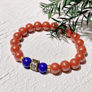 D95 Bead Bracelet: Vermilion Mantra Blessing