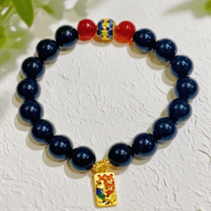 D50 Bead Bracelet: Obsidian Lucky Koi