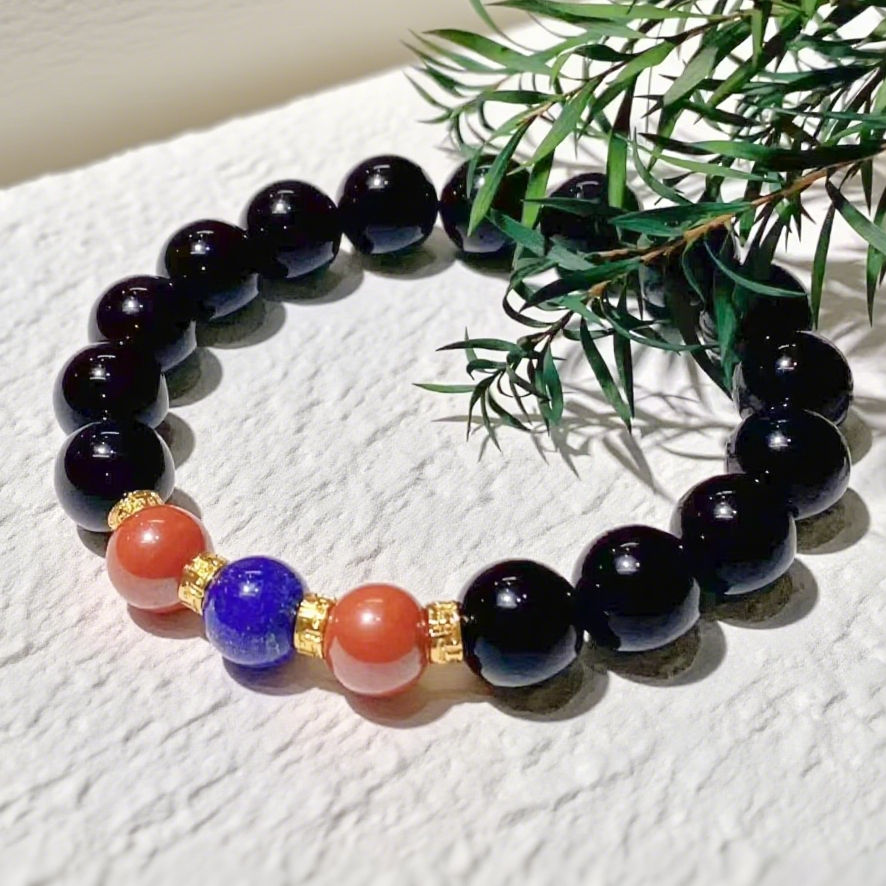D101 Bead Bracelet: Tricolor Evil-Averting & Fortune-Turning
