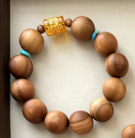 D146 Mantra Barrel Bead with Blue Emperor Stone Spacer