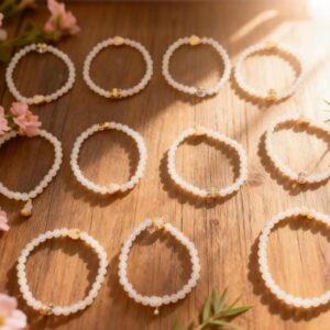 D222 Starry White Bead Bracelet(Random style)